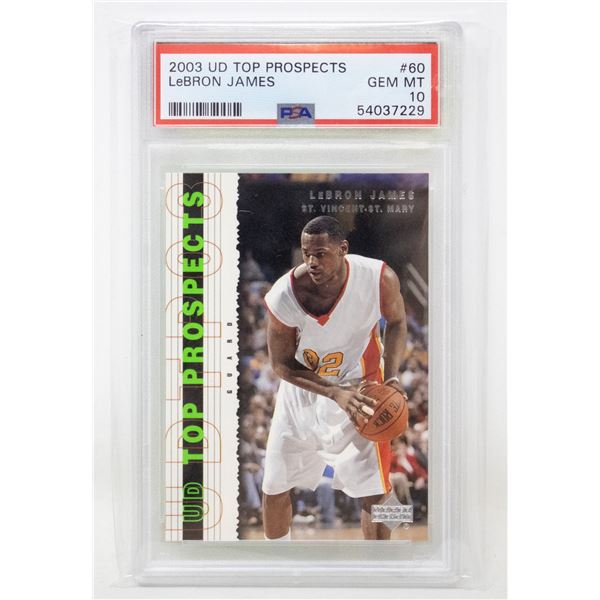 2003-04 UD TOP PROSPECTS 60 LEBRON JAMES RC PSA 10