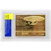Image 2 : WCG GRADED 10 MINT 23KT GOLD STAR TREK SENIOR