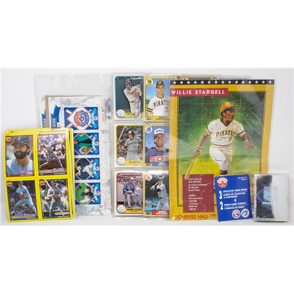 MIXED LOT OF BASEBALL COLLECTIBLES INCLUDING CARDS