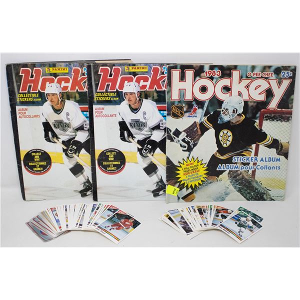 VINTAGE NHL STICKER BOOKS WITH STICKERS