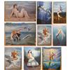 Image 1 : Qty 9 Unframed Artwork Mermaids & Ladies Themed, Misc Size