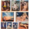 Image 1 : Qty 9 Unframed Artwork Nude Ladies Themed Misc Size