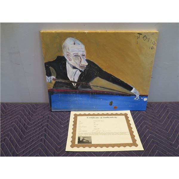 Unframed Artwork Billiard Pool "Walie the Great" Signed Jon C. Otto 2010 w/ COA