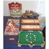 Image 1 : Qty 6 Billiard Pool Themed Décor:  Clock, Scoreboards, Wall Hanging, Sign, etc