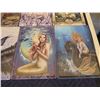 Image 10 : Qty 18 Unframed Metal Painted Artwork Mermaids & Fairies Themed, 12"x8"