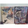 Image 2 : Qty 18 Unframed Metal Painted Artwork Mermaids & Fairies Themed, 12"x8"