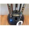 Image 3 : Large 8-Ball Cue Stick Holder w/ 5+ Cue Sticks 60"H