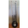 Image 1 : Large 8-Ball Cue Stick Holder w/ 4+ Cue Sticks & Bridge 60"H