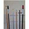 Image 6 : Large 8-Ball Cue Stick Holder w/ 4+ Cue Sticks & Bridge 60"H