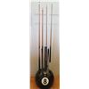Image 1 : Large 8-Ball Cue Stick Holder w/ 4+ Cue Sticks  60"H