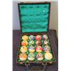Image 1 : Qty 16 Cue Balls in Wooden Lined Case