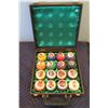 Image 1 : Qty 16 Art Cue Balls in Wooden Lined Case