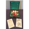 Image 1 : Qty 8 Cue Balls & Starball Instructions in Wooden Lined Case