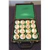 Image 1 : Qty 16 Art Cue Balls in Wooden Lined Case