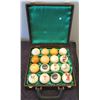 Image 1 : Qty 16 Art Cue Balls in Wooden Lined Case
