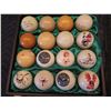 Image 2 : Qty 16 Art Cue Balls in Wooden Lined Case