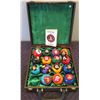 Image 1 : Qty 15 Cue Balls w/ Poker Pool Instructions in Wooden Lined Case