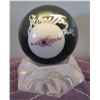 Image 1 : Autographed Jeannette Lee Black Widow 8 Ball on Stand