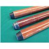 Image 2 : Qty 3 Wooden Tapered Shaft Pool Cue Sticks 18oz/20oz/21oz Approx. 57"L