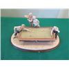 Image 2 : B. Merli Pool Game Figurine on Wood Base 1983 Florence Italy 20"Lx9"H