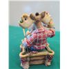 Image 13 : Qty 4 Billiard Figurines: Pinocchio Pool Game, 2 Players w/ Cue Sticks & Moose