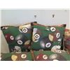 Image 8 : Qty 9 Billiards Pool Themed Throw Pillows & Cue Ball Rug Fine Art Tapestries