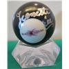 Image 1 : Autographed Jeannette Lee Black Widow 8 Ball on Stand