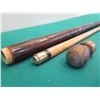 Image 13 : Vintage Carved Wooden 2 Piece Pool Cue w/ Metal Top