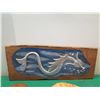 Image 2 : Multiple Carved Wooden Items: Shoes, Wall Hangings, Framed Metal Dragon, etc