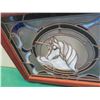 Image 6 : Wood Framed Stained Glass Unicorn Artwork 18"x15"