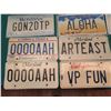 Image 3 : Qty 15 Metal License Plates: VP Fun, Aloha, 0000AAH, ArtEast, etc