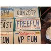 Image 4 : Qty 15 Metal License Plates: VP Fun, Aloha, 0000AAH, ArtEast, etc