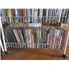 Image 9 : Qty 3 Rolling Metal Racks & Contents:  DVD's, CD's, Sets, etc
