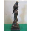 Image 2 : European Bronze Stamped Female Statue Etched A.Miyval  5"D x 17"H
