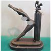 Image 4 : Qty 3 European Bronze Stamped Female Nude Statue Signed "Erte" 10"L x 13"H