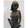 Image 2 : European Bronze Stamped Female Statue w/ Cat Signed "Aldo Vitaleh"  16"H