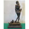 Image 5 : European Bronze Stamped Female Statue w/ Cat Signed "Aldo Vitaleh"  16"H