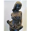 Image 2 : European Bronze Stamped Female Statue w/ Cat Signed "Aldo Vitaleh"  16"H