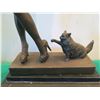 Image 4 : European Bronze Stamped Female Statue w/ Cat Signed "Aldo Vitaleh"  16"H