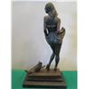Image 5 : European Bronze Stamped Female Statue w/ Cat Signed "Aldo Vitaleh"  16"H
