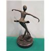 Image 7 : European Bronze Stamped Female Ballerina Statue 12"H