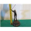 Image 9 : European Bronze Stamped Female Golfer Statue Signed "Milo" 13"H
