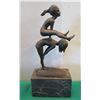 Image 1 : European Bronze Stamped Children Leap-Frog Statue Signed "Milo" 12"H