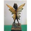 Image 7 : European Bronze Stamped Winged Fairy Statue on Stone Base 12"H