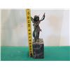 Image 11 : European Bronze Stamped Winged Fairy Statue Signed "Milo" on Stone Base 13"H