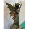 Image 3 : European Bronze Stamped Winged Fairy Statue Signed "Milo" on Stone Base 13"H