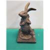 Image 2 : European Bronze Stamped Rabbit Statue Signed "Milo" on Stone Base 5.5"H