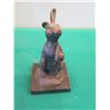 Image 2 : European Bronze Stamped Rabbit Statue Signed "Milo" on Stone Base 5.5"H