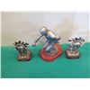 Image 2 : Qty 2 Metal Ladies Bending Over Statues 10" & Man w/ Balls 14"H (One lady has broken legs)