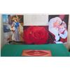 Image 1 : Qty 4 Unframed Artwork: Santa, Rose, Lips & Lady Misc Size